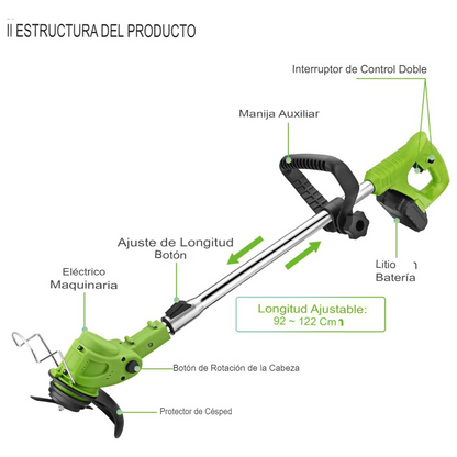 Cortadora de pasto Inalámbrica Recargabl