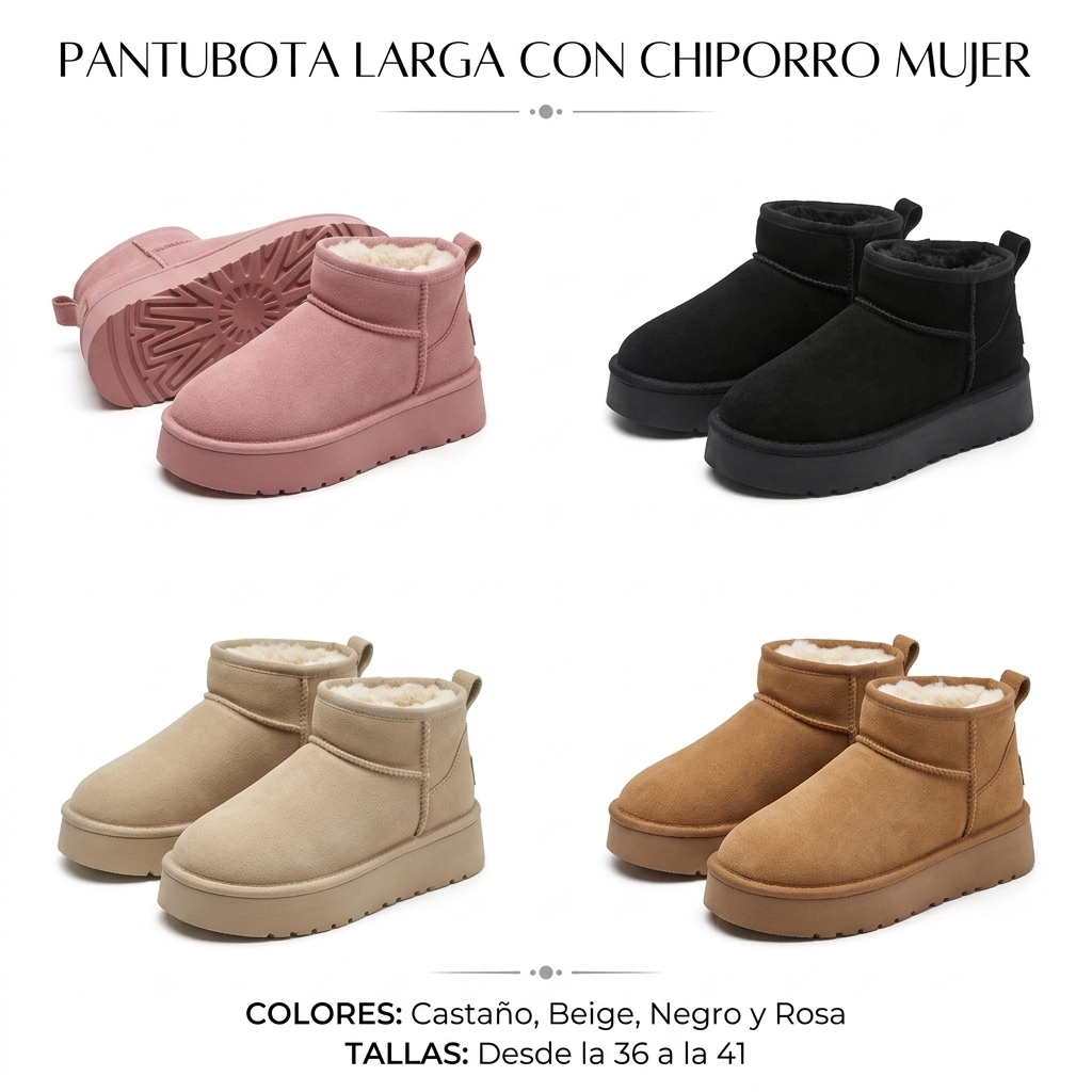 Pantubota Larga Con Chiporro Mujer